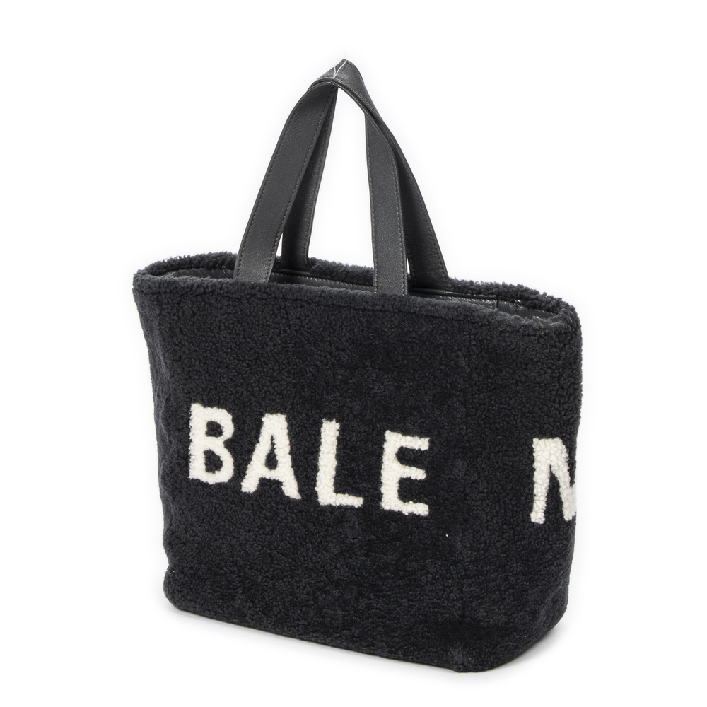 Balenciaga XS Logo Shearling Tote - Picture 2 of 9
